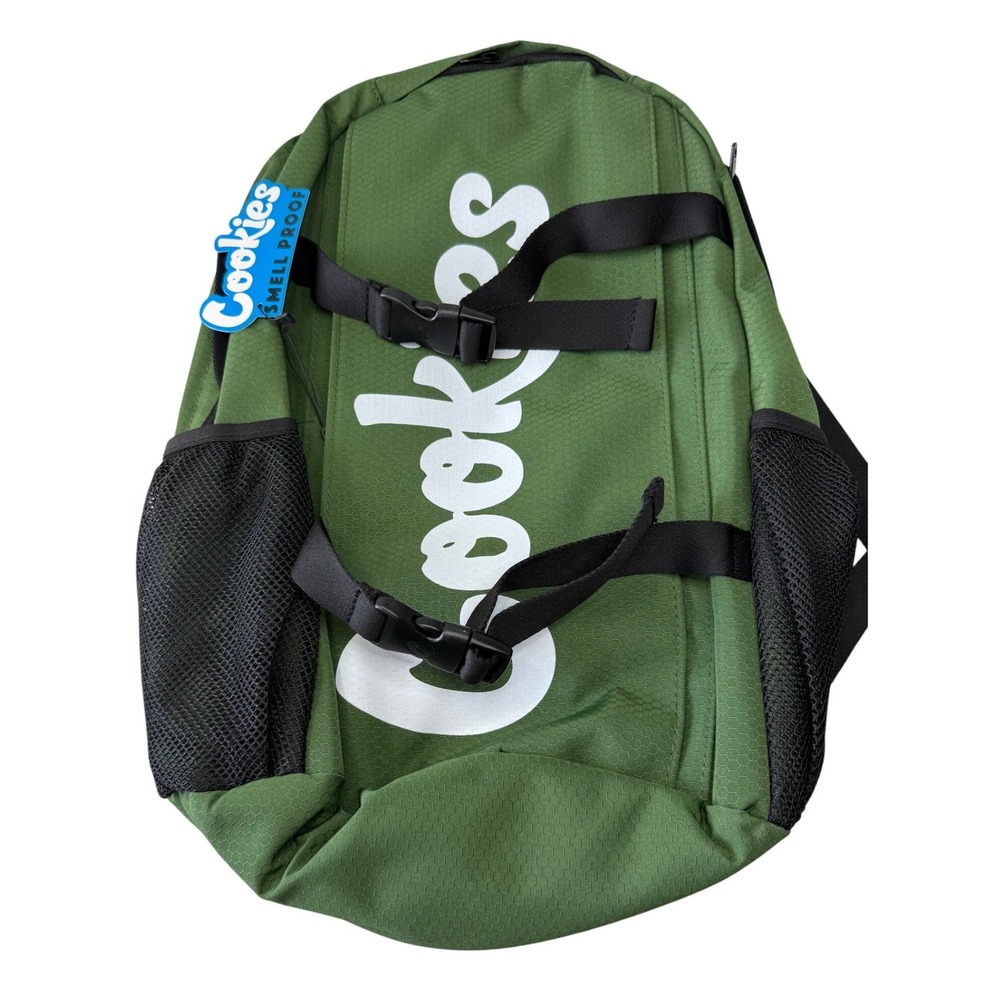 Cookies Smell‎ Proof Backpack Olive Green Honeycomb Ripstop Streetwear Bag NEW